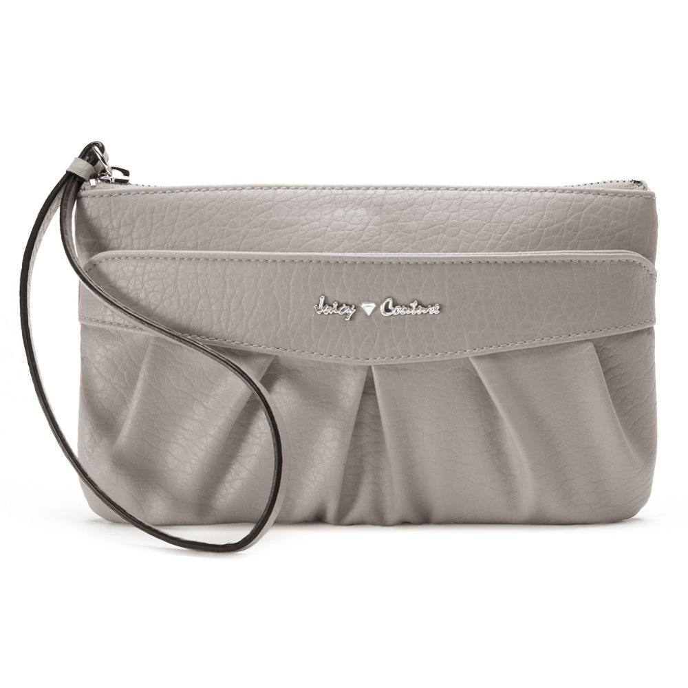 Juicy Couture Ruched Wristlet in Gray Sleet